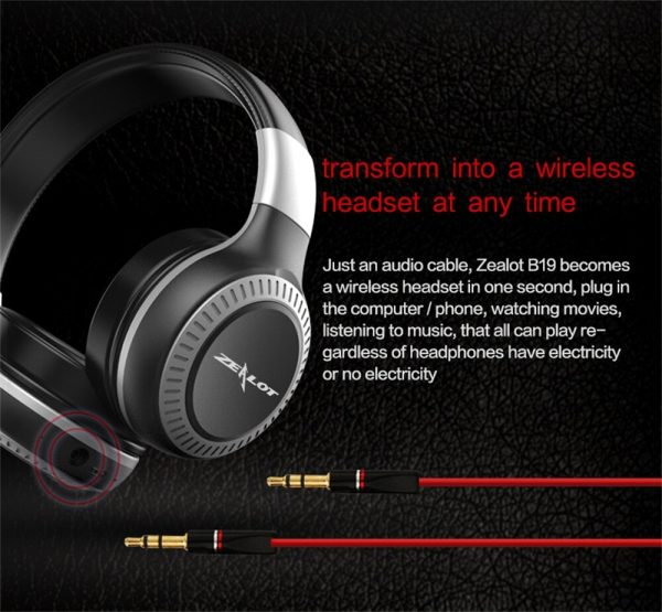 ZEALOT B19 Wireless Headphones with fm Radio Bluetooth Headset Stereo Earphone with Microphone - Image 5
