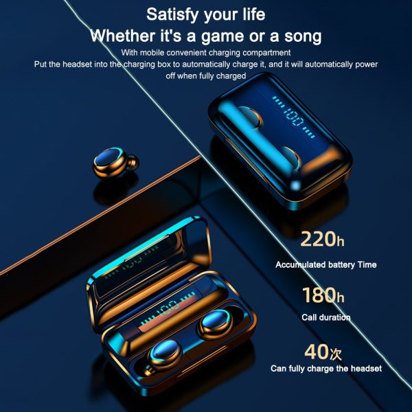 F9-5 TWS Wireless Bluetooth Earphone 5.0 Touch Earphones 9D Stereo Sport Music Waterproof LED Display Airbuds Headset With Mic - Image 2
