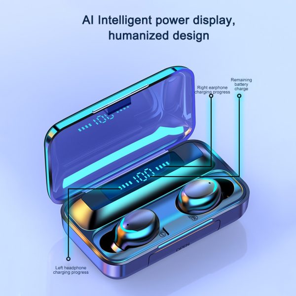 F9-5 TWS Wireless Bluetooth Earphone 5.0 Touch Earphones 9D Stereo Sport Music Waterproof LED Display Airbuds Headset With Mic - Image 6