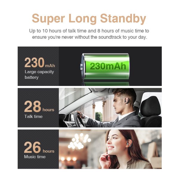 Bluetooth Earphone Wireless Headphone Handsfree Headset Earbud With HD Microphone For Phone iPhone Samsung xiaomi - Image 5