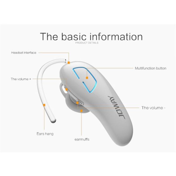 Joway H02 Intelligent Bluetooth Earphone Portable Mini Headset with Mic Support Hands free Calls Wireless kulakliklar for Xiaomi - Image 2
